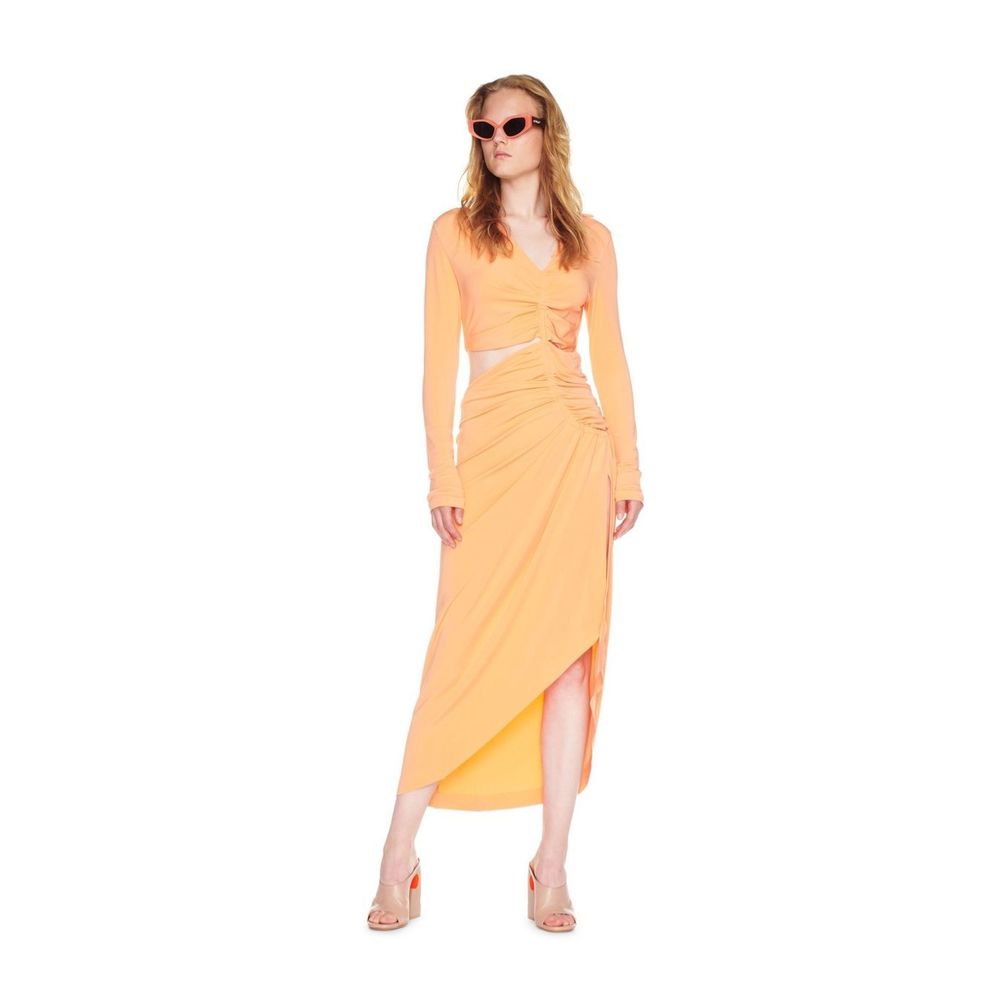 OFF-WHITE Vi-Crepe Draped Midi Dress Size 38 (US 2) $1440